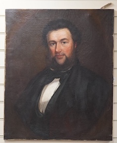 William Roos (Welsh, 1808-1878), oil on canvas, Portrait of Tallairn, inscribed verso Wm. Roos, 1851, London, 76 x 63cm, unframed. Condition - fair